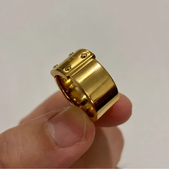 Michael Kors Stainless Steel Gold Plaque Size 7 - Picture 6 of 12